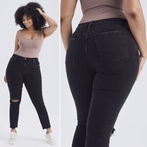 Abercrombie & Fitch The Skinny High Rise Jeans 18/34R Plus Size Black Denim